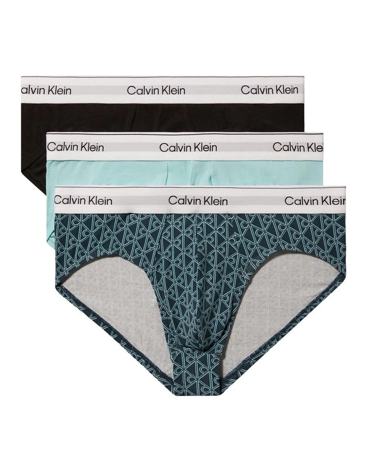Icon Cotton Stretch Hip Brief 3 pack in Multi image 1