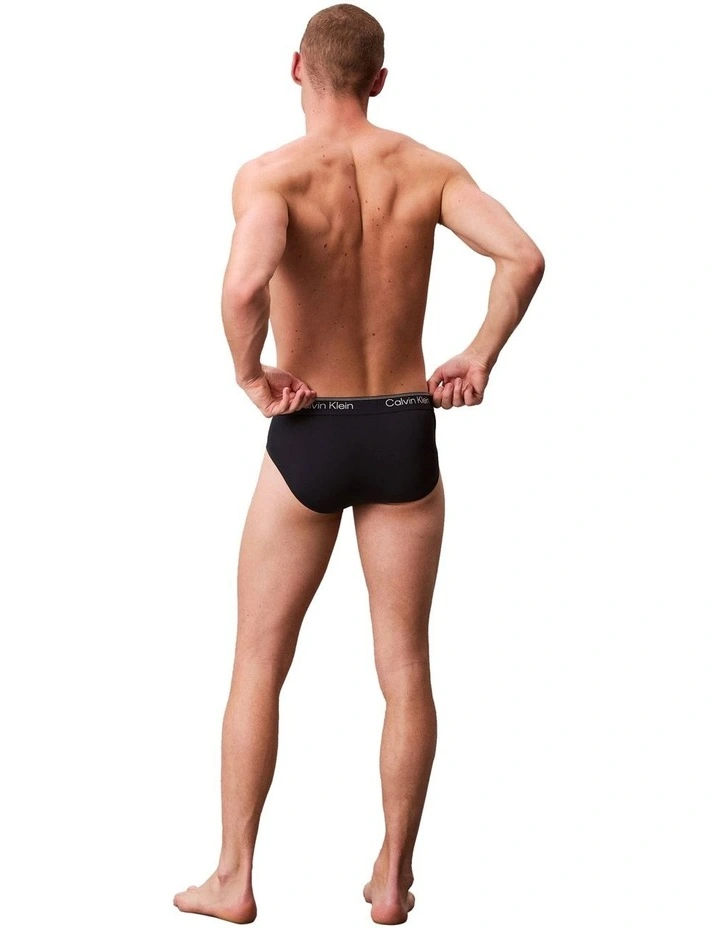 Icon Microfibre Stretch Hip Brief Pack Of 3 in Multi image 3