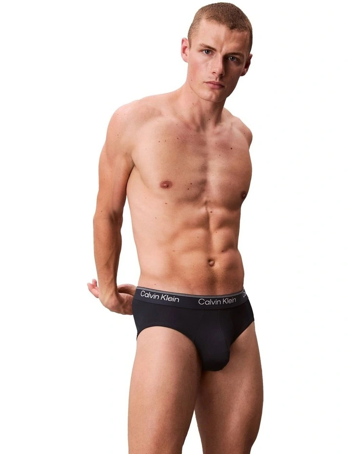 Icon Microfibre Stretch Hip Brief Pack Of 3 in Multi image 4