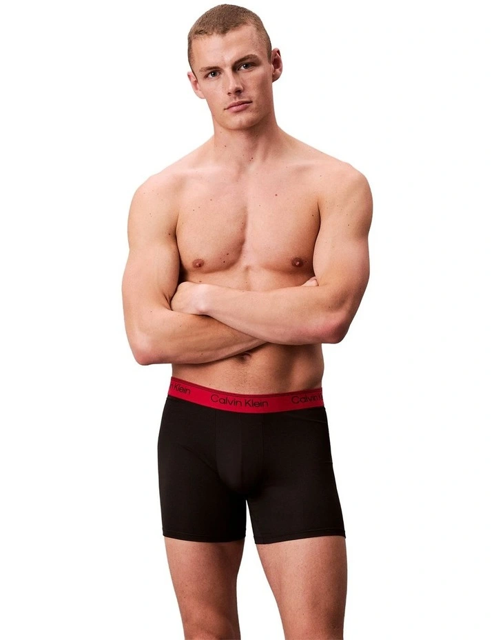 Icon Microfibre Stretch Boxer Brief 3 Pack in Multi image 2