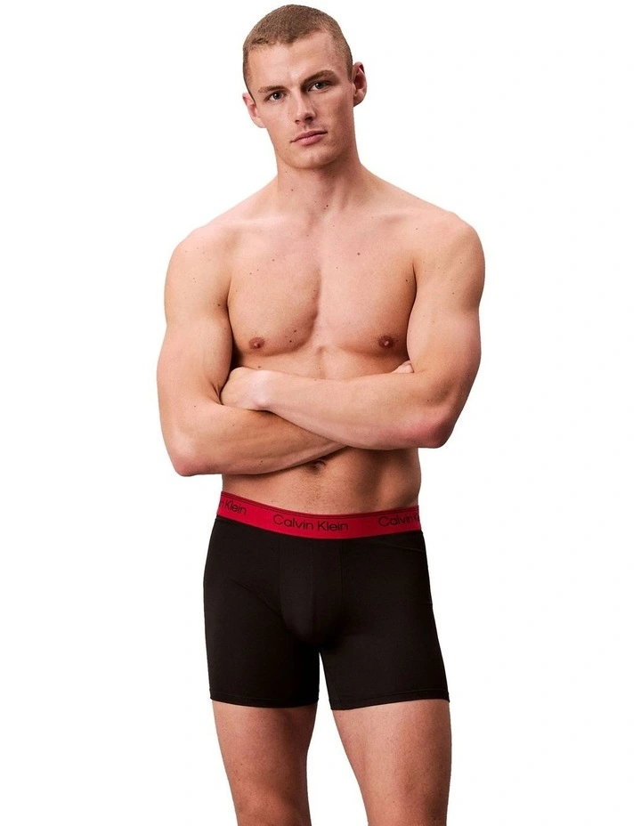 Icon Microfibre Stretch Boxer Brief 3 Pack in Multi image 2