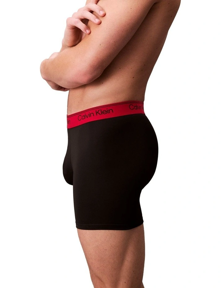 Icon Microfibre Stretch Boxer Brief 3 Pack in Multi image 4
