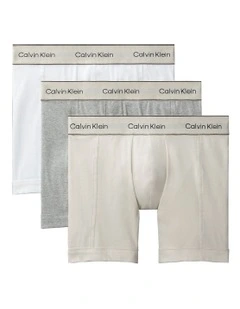 Heritage Cotton Boxer Brief 3 Pack in Grey