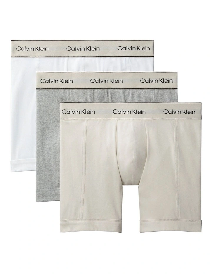 Heritage Cotton Boxer Brief 3 Pack in Grey image 1