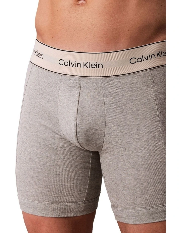 Heritage Cotton Boxer Brief 3 Pack in Grey image 6