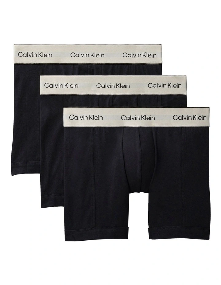 Heritage Cotton Boxer Brief 3 Pack in Black image 1