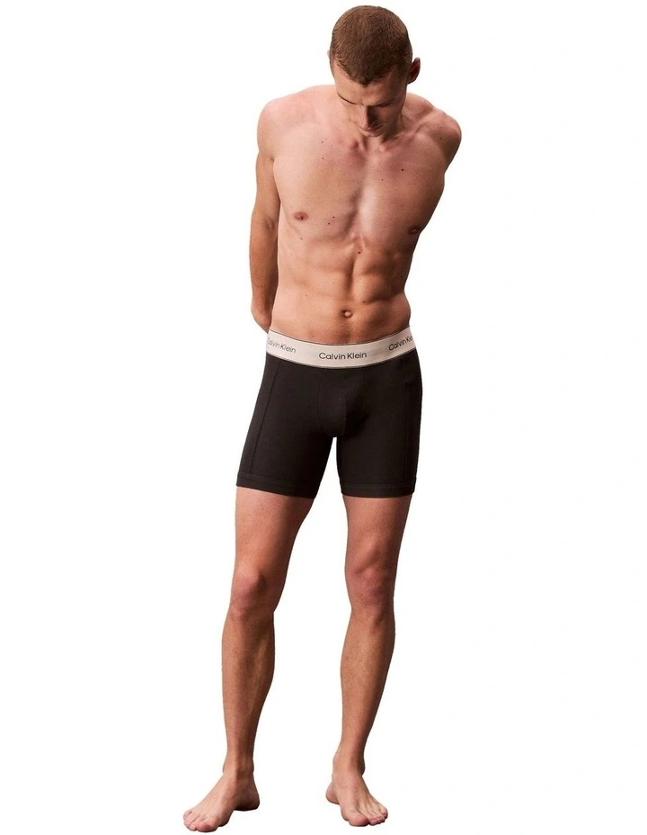 Heritage Cotton Boxer Brief 3 Pack in Black image 4