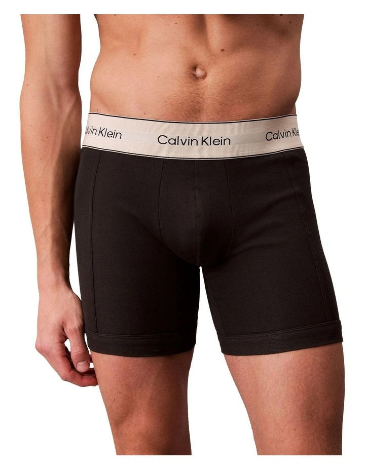 Heritage Cotton Boxer Brief 3 Pack in Black image 6