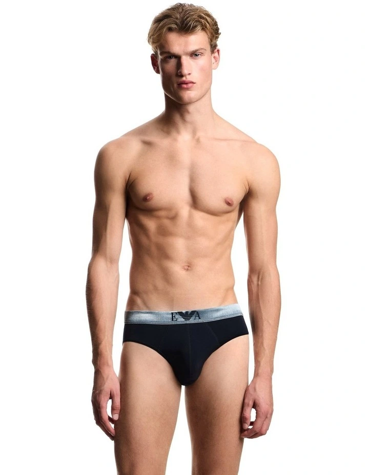 Metalic Logo Briefs 3 Pack in Multi image 2