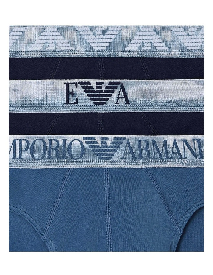 Metalic Logo Briefs 3 Pack in Multi image 4