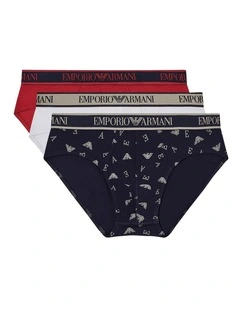 Core Logoband Print Briefs 3 Pack in Multi
