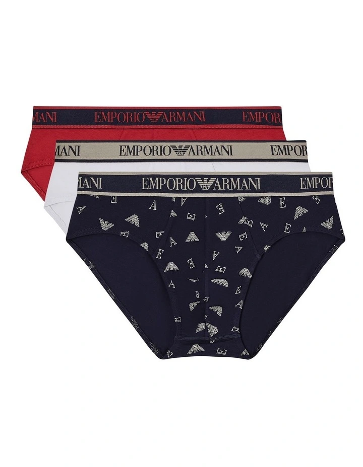 Core Logoband Print Briefs 3 Pack in Multi image 1