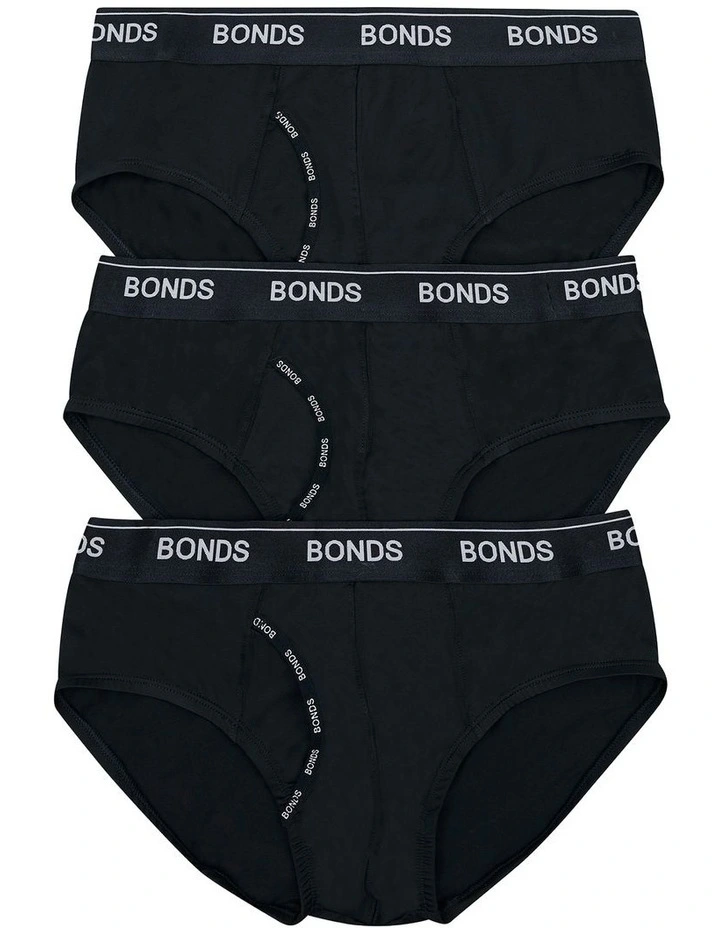 Guyfront Microfibre Brief Pack of 3 in Black image 1