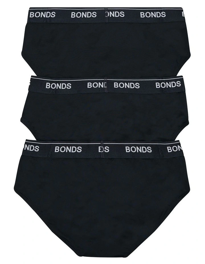 Guyfront Microfibre Brief Pack of 3 in Black image 2