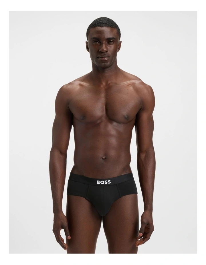 3 Pack Boss One Hipster Briefs in Black image 2