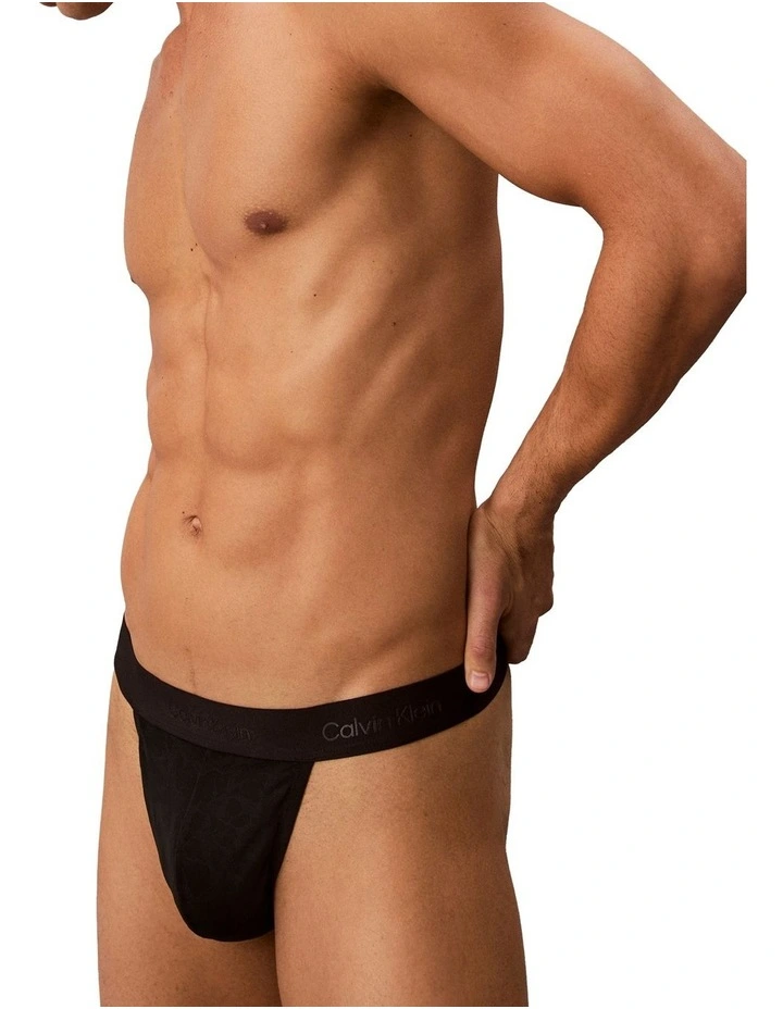 Sculpt Lace Thong in Black image 2