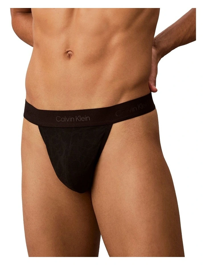 Sculpt Lace Thong in Black image 4