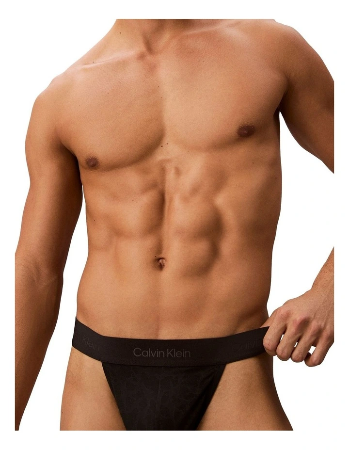 Sculpt Lace Thong in Black image 5