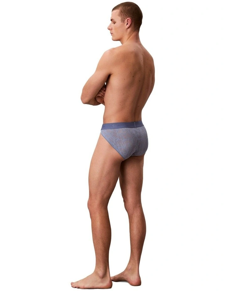 Sculpt Lace Sport Brief in Blue image 2