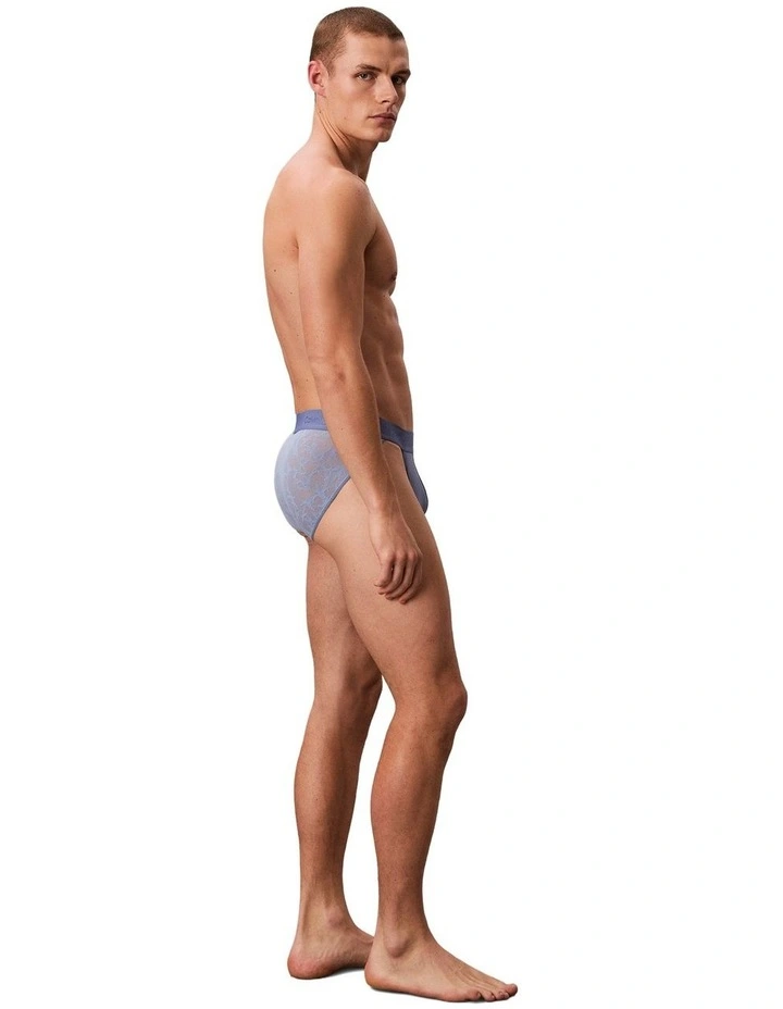 Sculpt Lace Sport Brief in Blue image 3