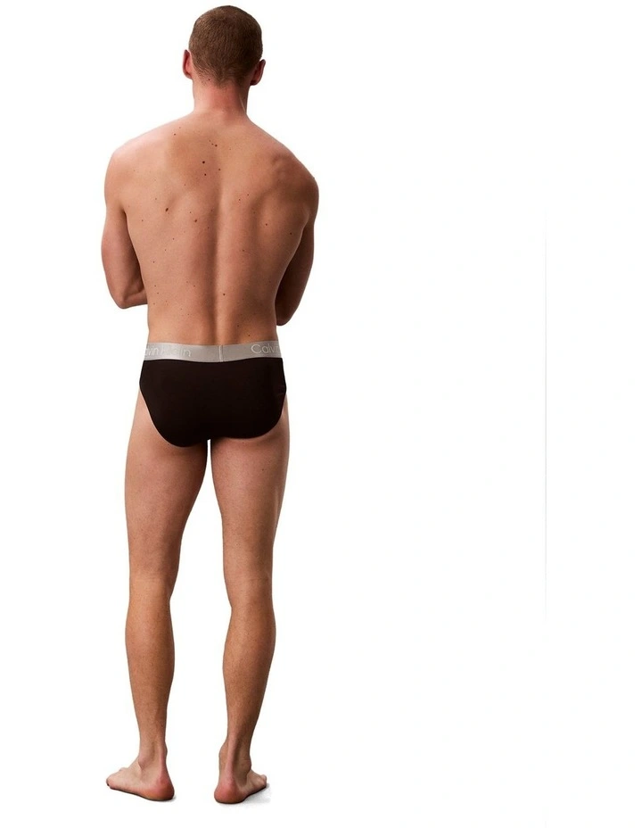 Brushed Micro Hip Briefs 3 Pack in Black image 3