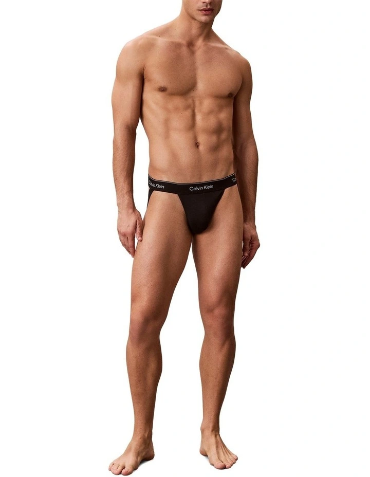 Icon Cotton Stretch Jock Straps 3 Pack in Black image 4