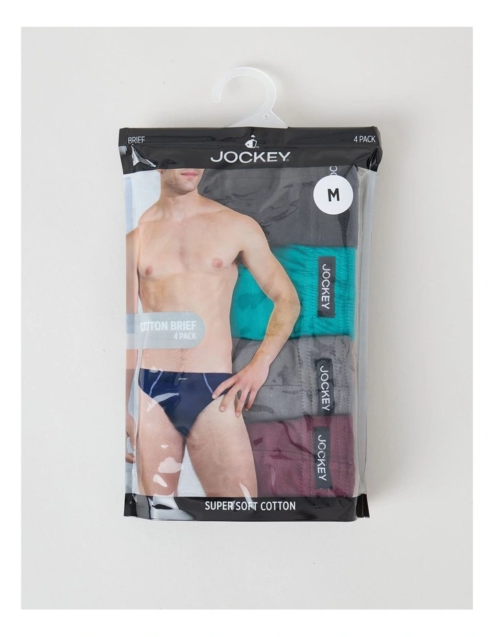 Jockey Men's Cotton Tunnel Waist Brief 4pk image 1