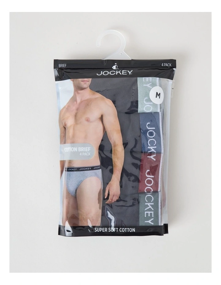 Jockey Men's Cotton Brief 4pk - black image 1