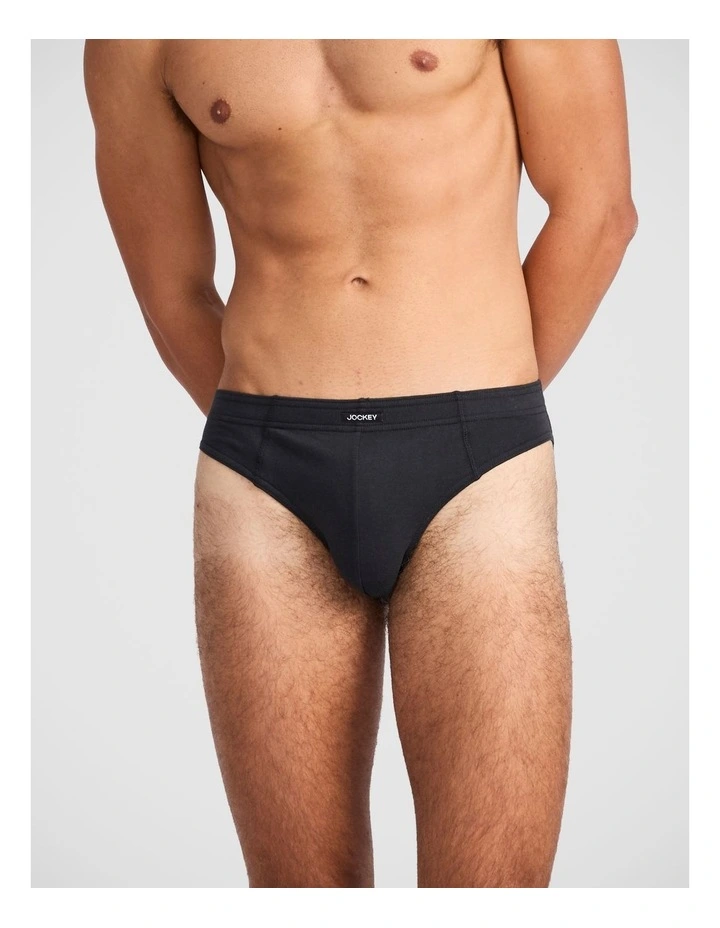 Jockey Men's Cotton Brief 4pk - black image 2