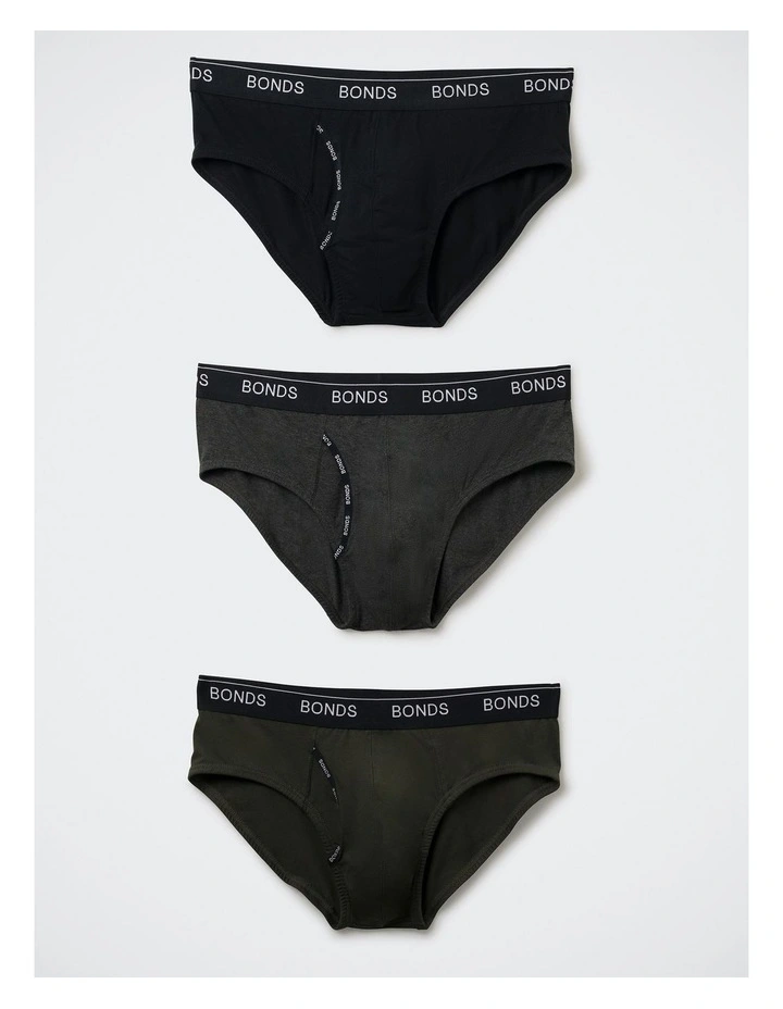 Guyfront Brief 3 Pack in Kombu / Ashphalt Marle / Black image 1