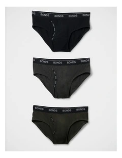Guyfront Brief 3 Pack in Kombu / Ashphalt Marle / Black