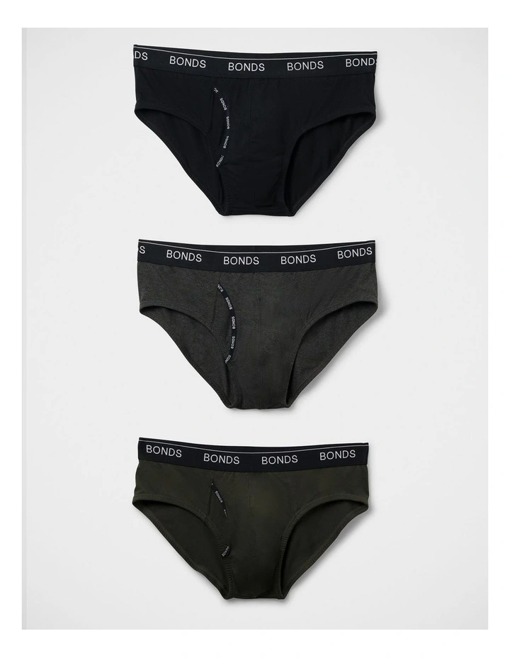 Guyfront Brief 3 Pack in Kombu / Ashphalt Marle / Black image 1