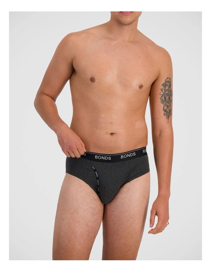 Guyfront Brief 3 Pack in Kombu / Ashphalt Marle / Black image 5