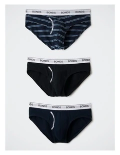 Guyfront Brief 3 Pack in Heritage Stripe / Captain Mccool / Nu Black