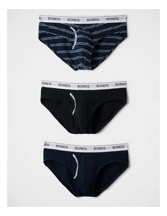 Guyfront Brief 3 Pack in Heritage Stripe / Captain Mccool / Nu Black