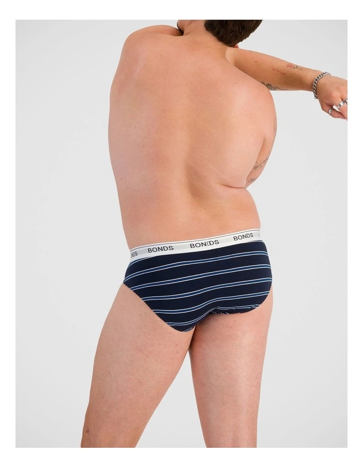 Guyfront Brief 3 Pack in Heritage Stripe / Captain Mccool / Nu Black image 3