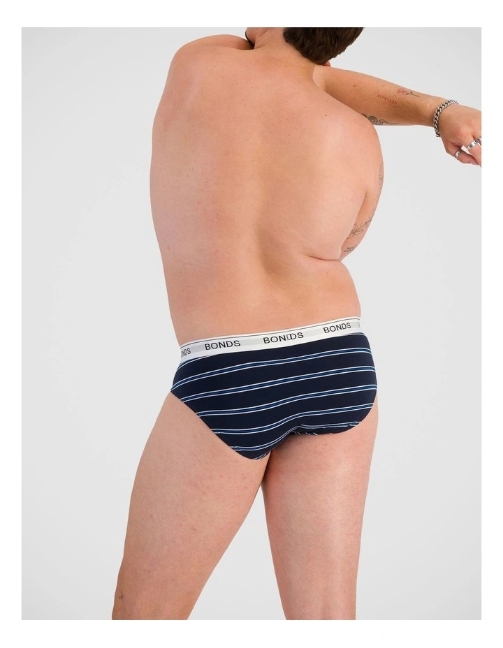 Guyfront Brief 3 Pack in Heritage Stripe / Captain Mccool / Nu Black image 3