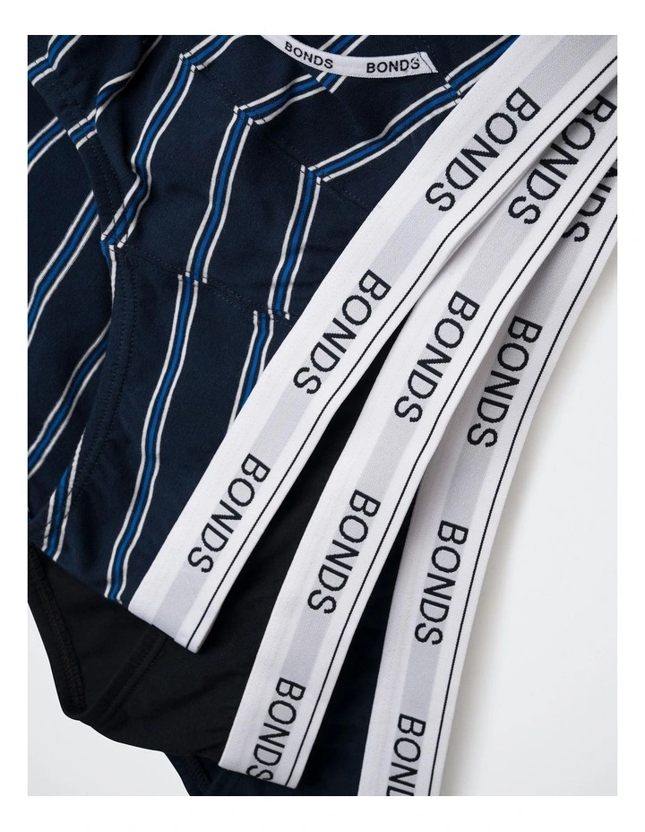 Guyfront Brief 3 Pack in Heritage Stripe / Captain Mccool / Nu Black image 6