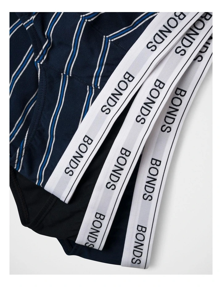 Guyfront Brief 3 Pack in Heritage Stripe / Captain Mccool / Nu Black image 6