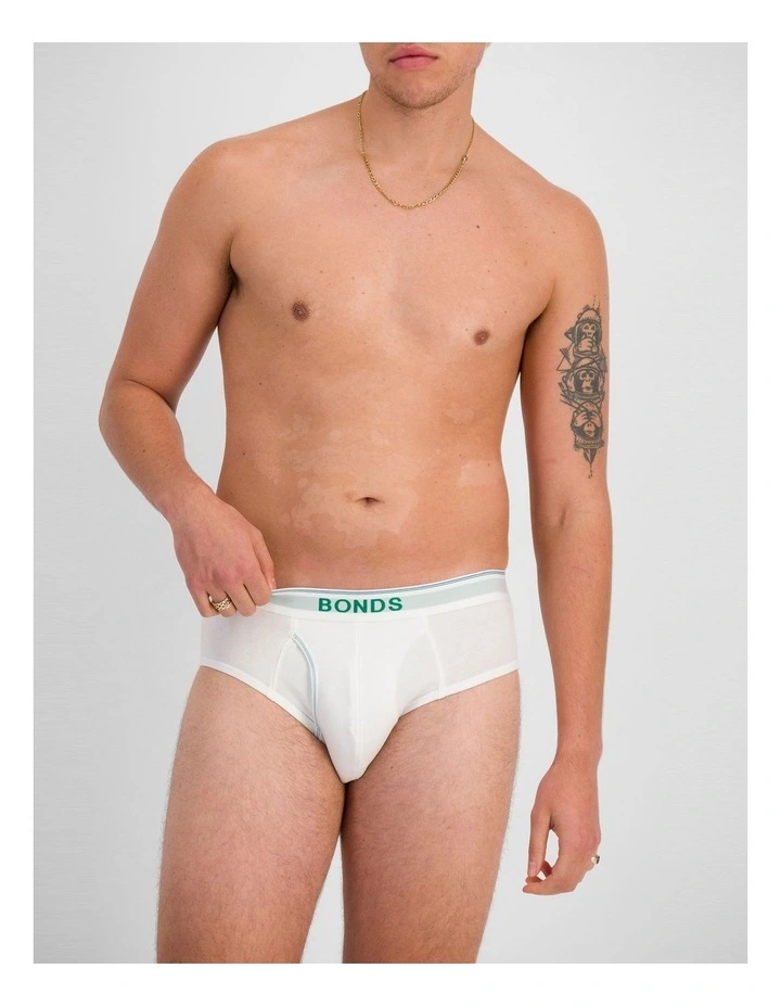 Guyfront Birthday Brief 3 Pack in New Grey Marle / White / Black image 5