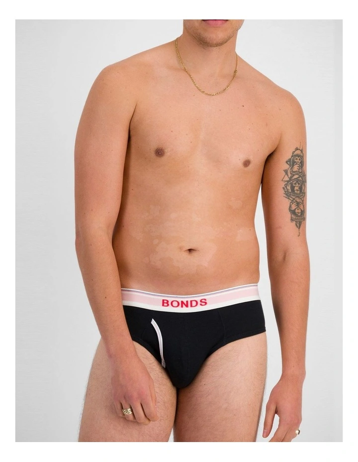 Guyfront Birthday Brief 3 Pack in New Grey Marle / White / Black image 6