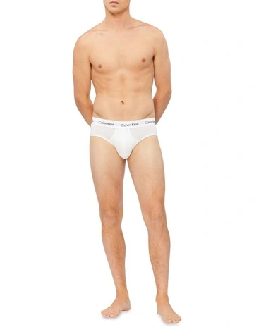 Cotton Stretch Hip Brief 3 Pack in White