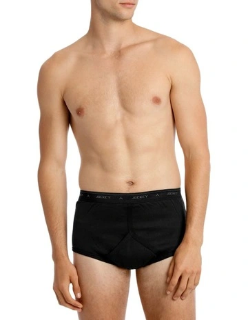 Classic Y-Front Brief 3 Pack in Black