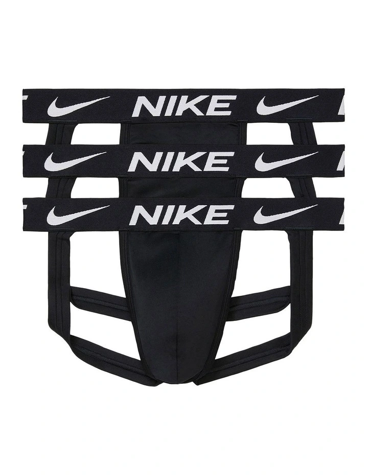Essential Micro Jockstraps 3 Pack in Black/Mutli image 1
