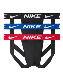 Essential Micro Jockstraps 3 Pack in Black/Mutli