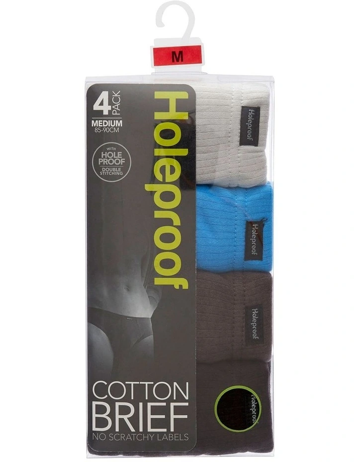Cotton Interlock Rib Briefs 4-Pack in Multi image 1
