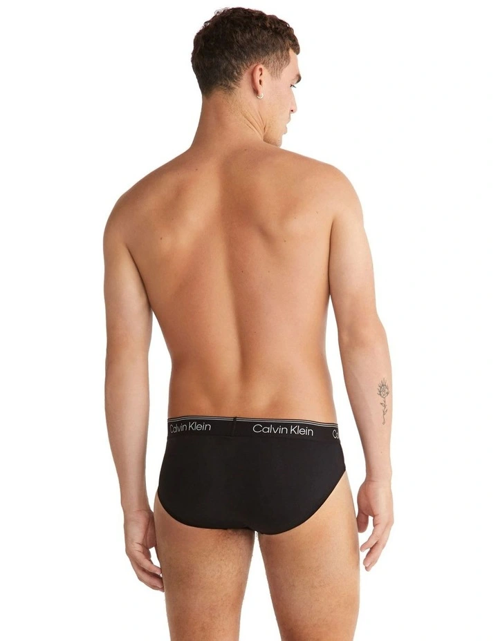 Active Pima Cotton Elastane Briefs 2 Pack in Black image 3