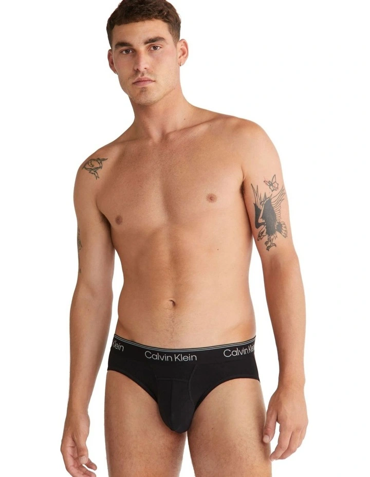 Active Pima Cotton Elastane Briefs 2 Pack in Black image 4