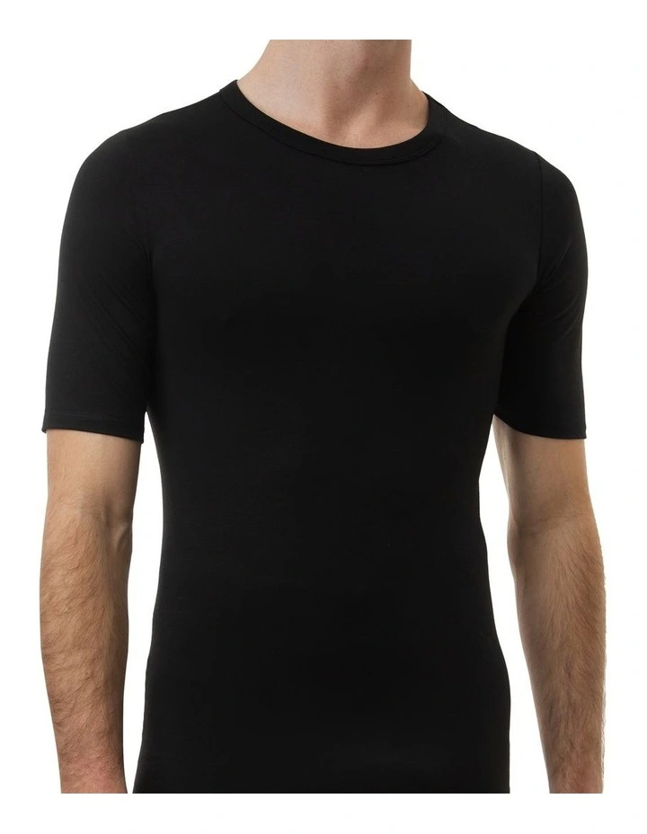 Heat Retention Short Sleeve Thermal in Black image 1
