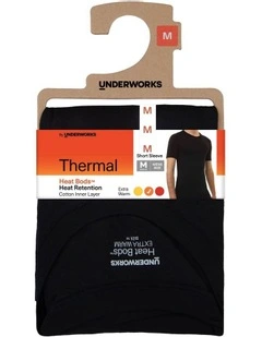 Heat Retention Short Sleeve Thermal in Black